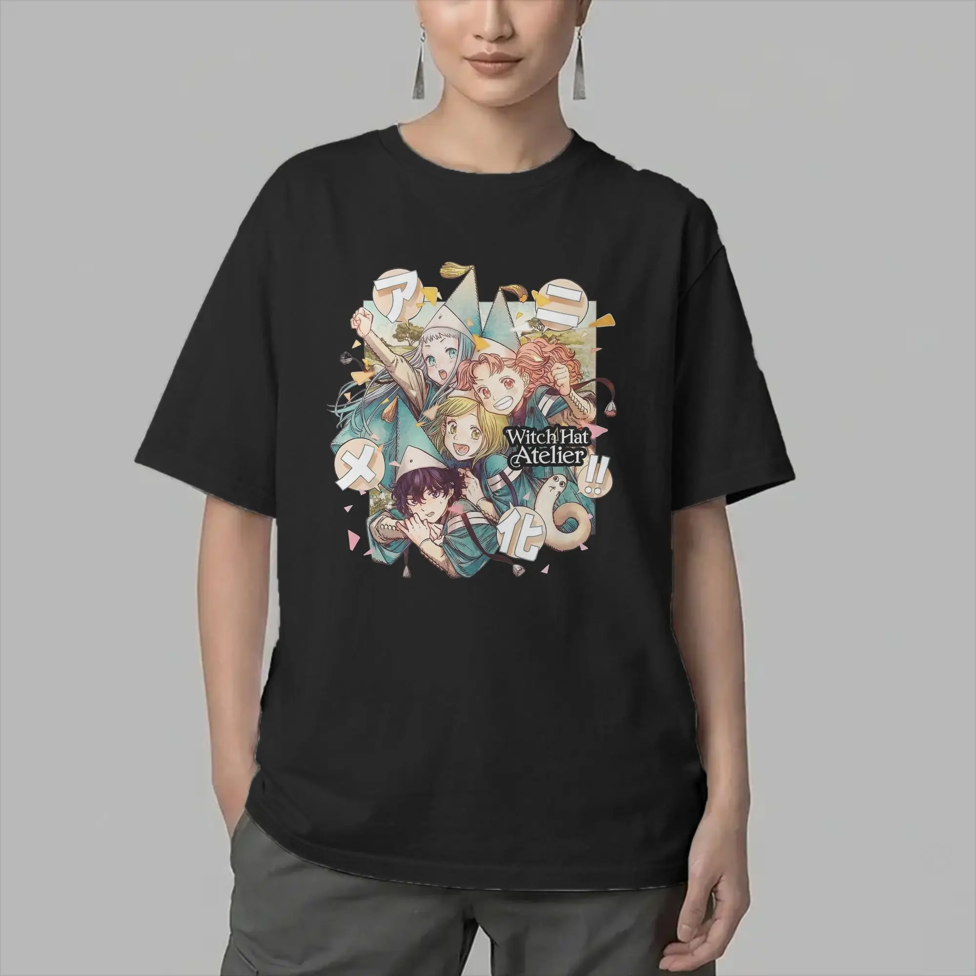 Fashion Witch Hat Atelier Anime T-Shirt Men Crew Neck Pure Cotton T Shirts Coco Qifrey Short Sleeve Tee Shirt Classic Clothes