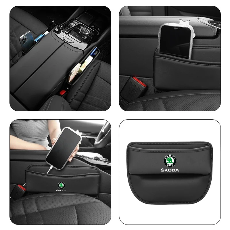 Multifunction Car Seat Gap Organizer Storage Box Pocket Wallet Universal For Skoda Octavia MK1 A4 5 Fabia VRS Sport Superb Rapid