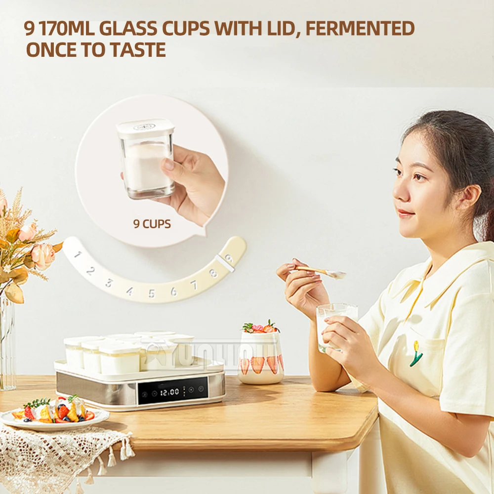 Household Yogurt Maker Cooker Fully Automatic Yogurt Machine Large Capacity Milk Fermentation Machine