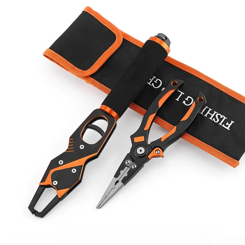 New Aluminum Alloy Portable Durable Fishing Pliers Set Rotatable Function Fish Gripper Multi-Functional Hook Remover Fishing