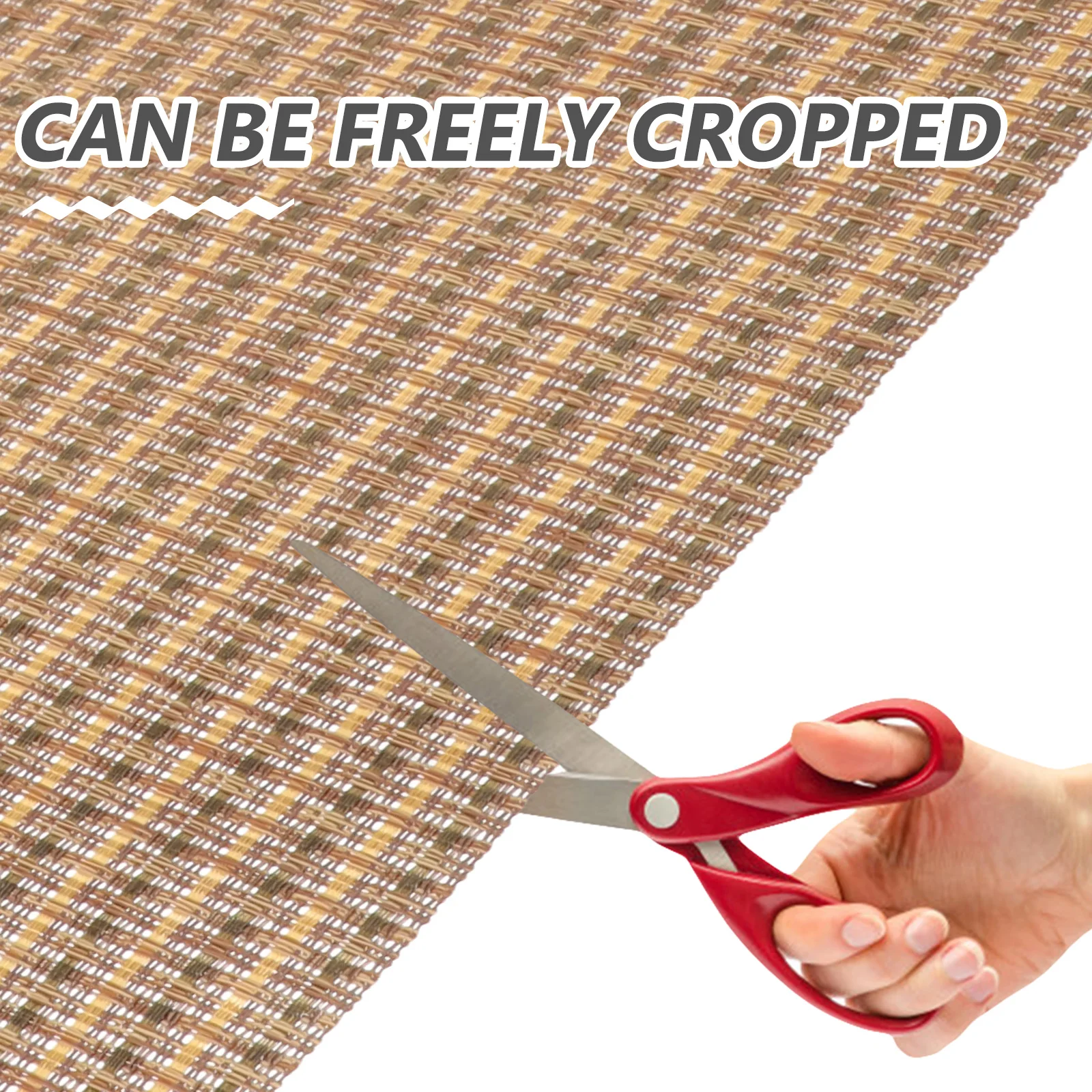 

Rustic Woven Placemats Pack 4 Anti-Scald Rectangular Table Mats for Home Restaurant Hotel Dining Table Accessories