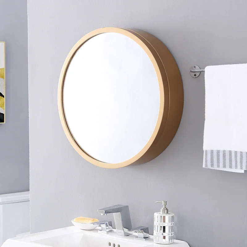 Round Toilet Cabinets Wall Mounted Mirror Vintage Industrial Bathroom Cabinets Bedroom Minature Mobile Bagno Auxiliary Furniture