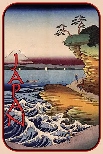 

Japan Coast Theme Metal Tin Sign 8x12 Inch Home Kitchen Travel Decor Retro Tin Sign