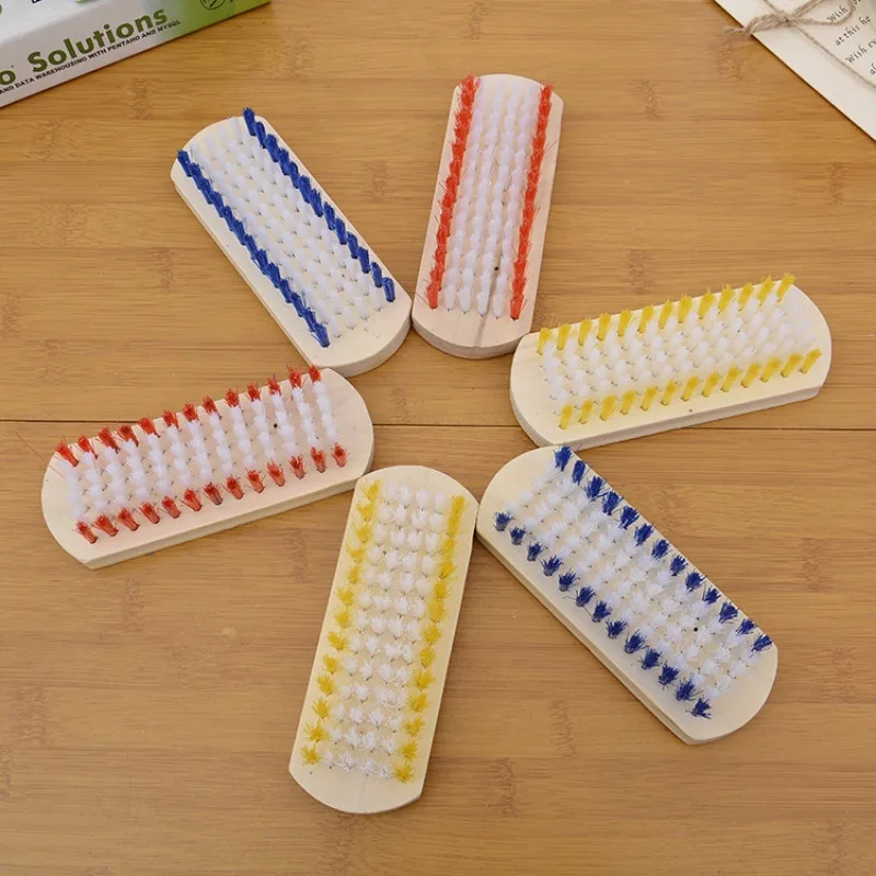 Wooden Handle Hard Bristle Cleaning Brush, Multifunctional Household Washing Brush for Shoes Clothes Laundry