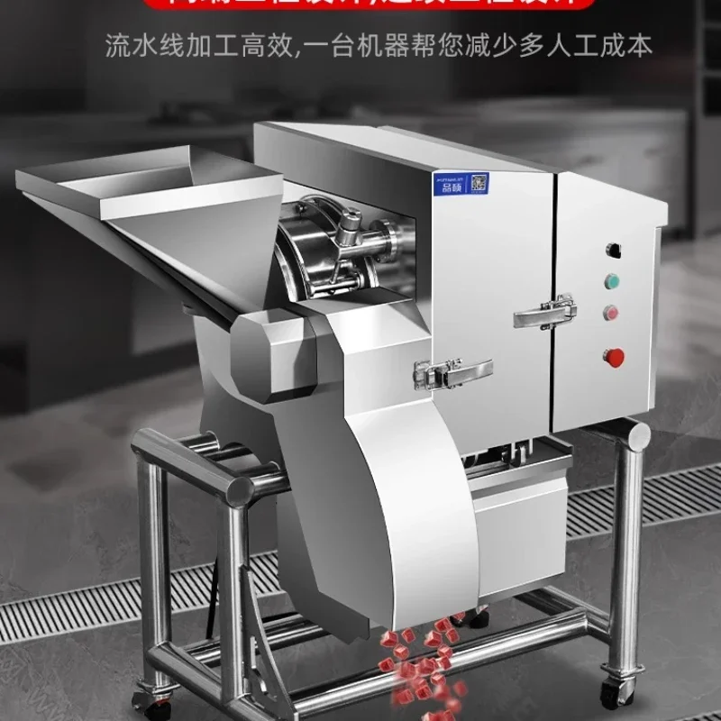 Commerciële bevroren vlees dobbelstenen machine 3D dobbelstenen machine vlees granulator centrifugaal vlees cutter bamboescheuten dobbelstenen machine