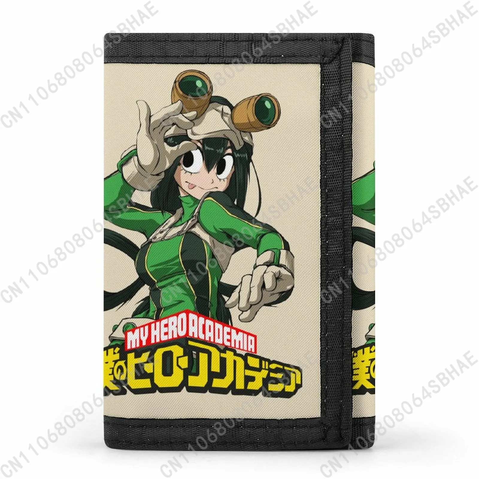 

My Hero Academia Asui Tsuyu Trendy Tri Fold Wallet Teenage Girls Boys Slim 3 Fold Card Personalized Pattern Purse for School