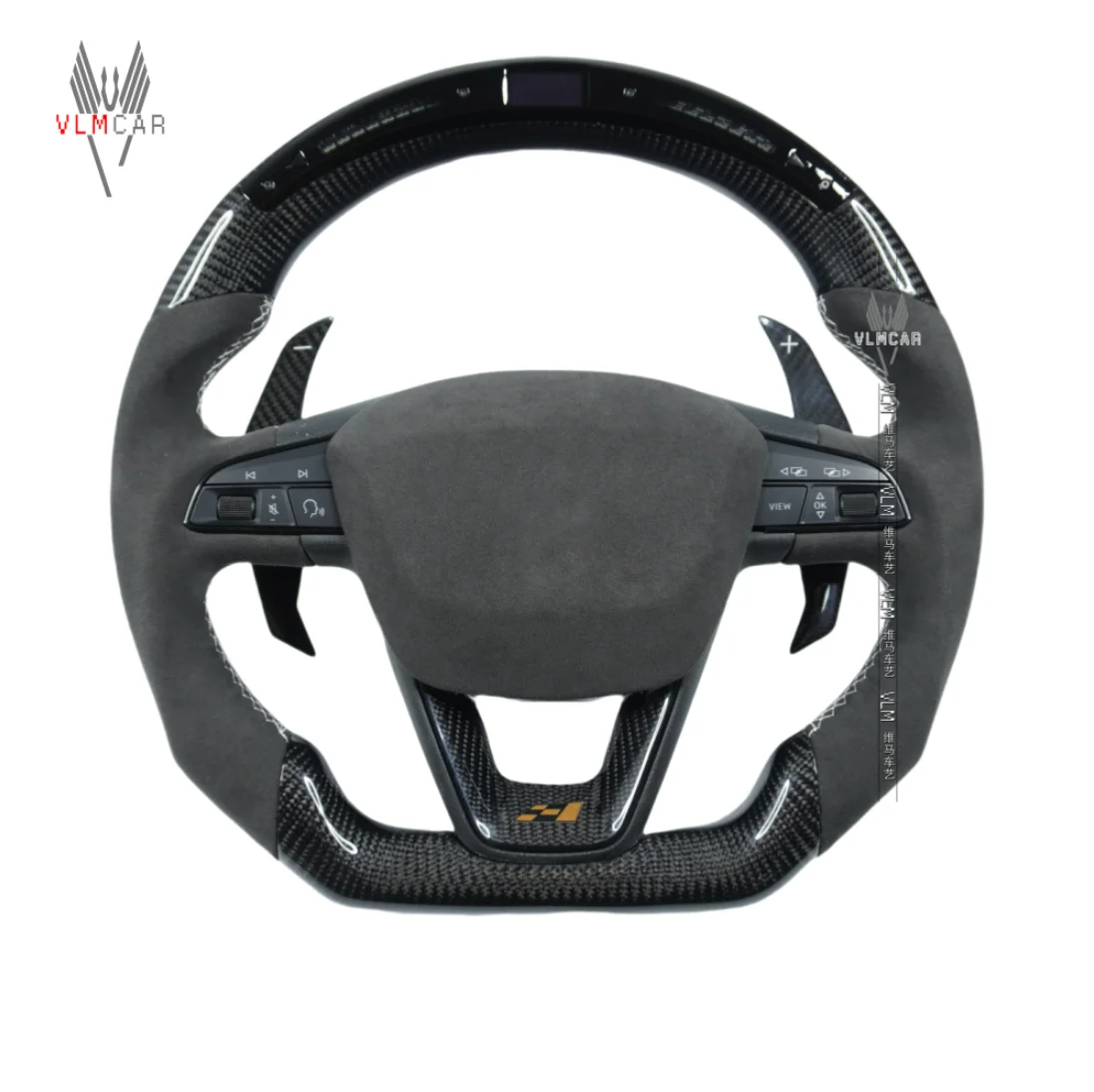 VLMCAR-Private Custom Carbon Fiber Steering Wheel, Seat Leon Cupra R ST Ateca FR MK3 with Paddles Holes Fit All Model Year