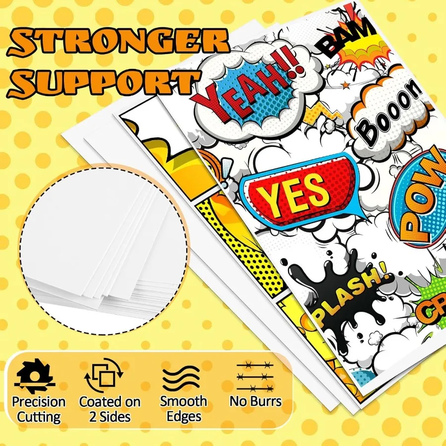 لوحات الكتب الهزلية 100ct 27PT لوحة دعم سميكة للغاية خالية من الأحماض الحجم الحالي لوحات الكتب الهزلية قطع دقيقة متينة ومطلية