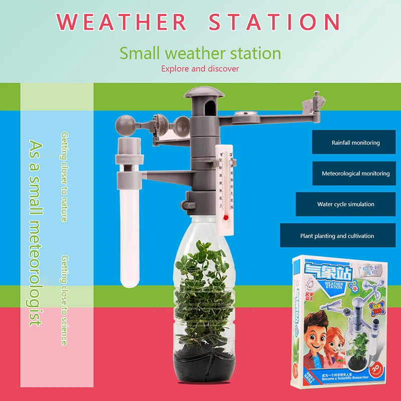 Stazione meteorologica per studenti modello di assemblaggio fai da te scienza per bambini esperimento biologico giocattolo scienza educativa e prodotti giocattolo educativi