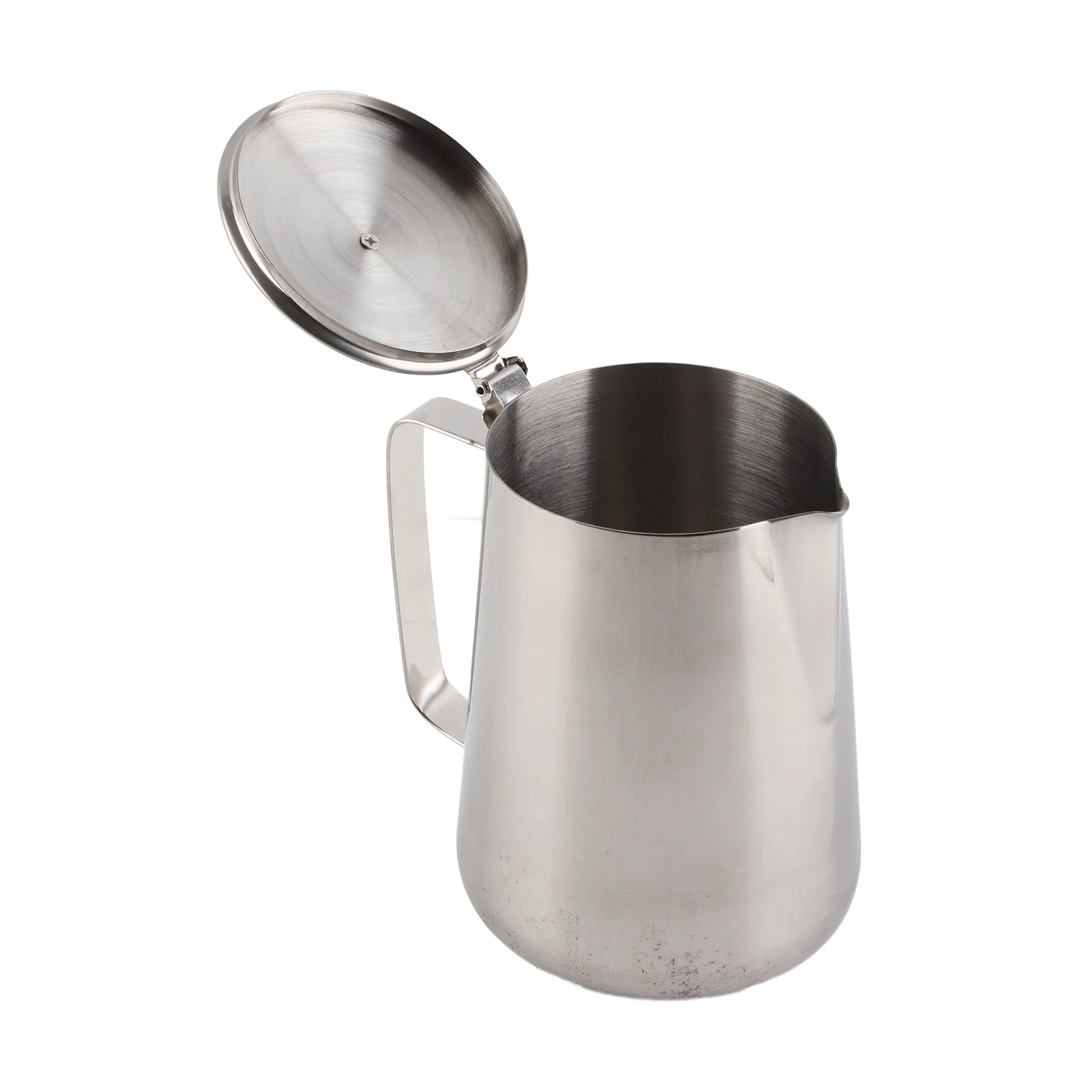 Stainless Steel Coffee Cup Mug Milk Frothing Pitcher Jug with Lid for Latte Coffee Art Milk Frothing Cup Stainless Steel Cup