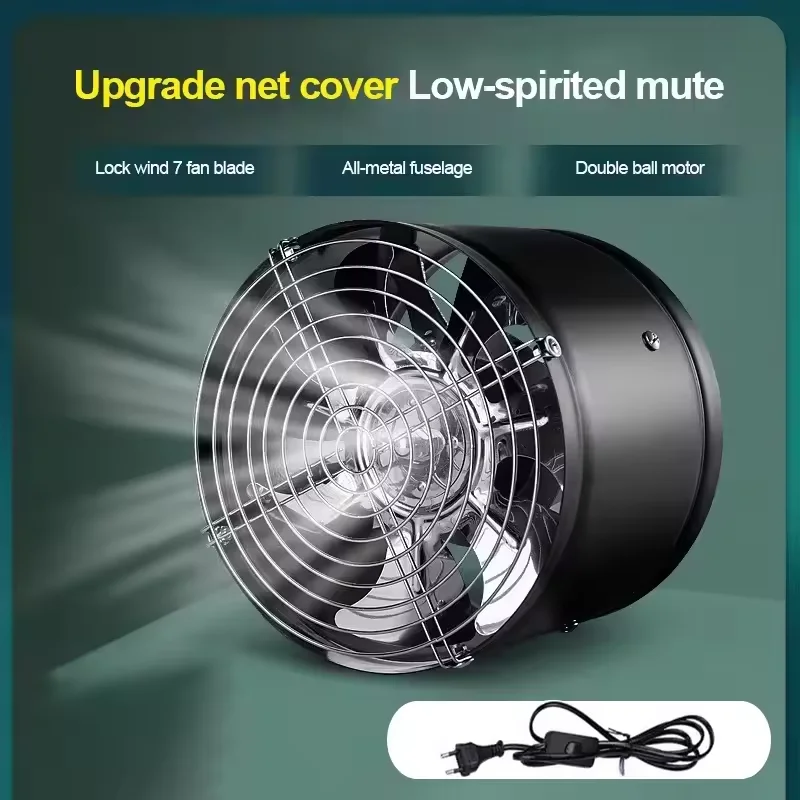 Ventilateur d'extraction de conduit métallique 4''6'' 220V, ventilateur d'air, tuyau d'extraction pour salle de bains, toilettes, Installation murale