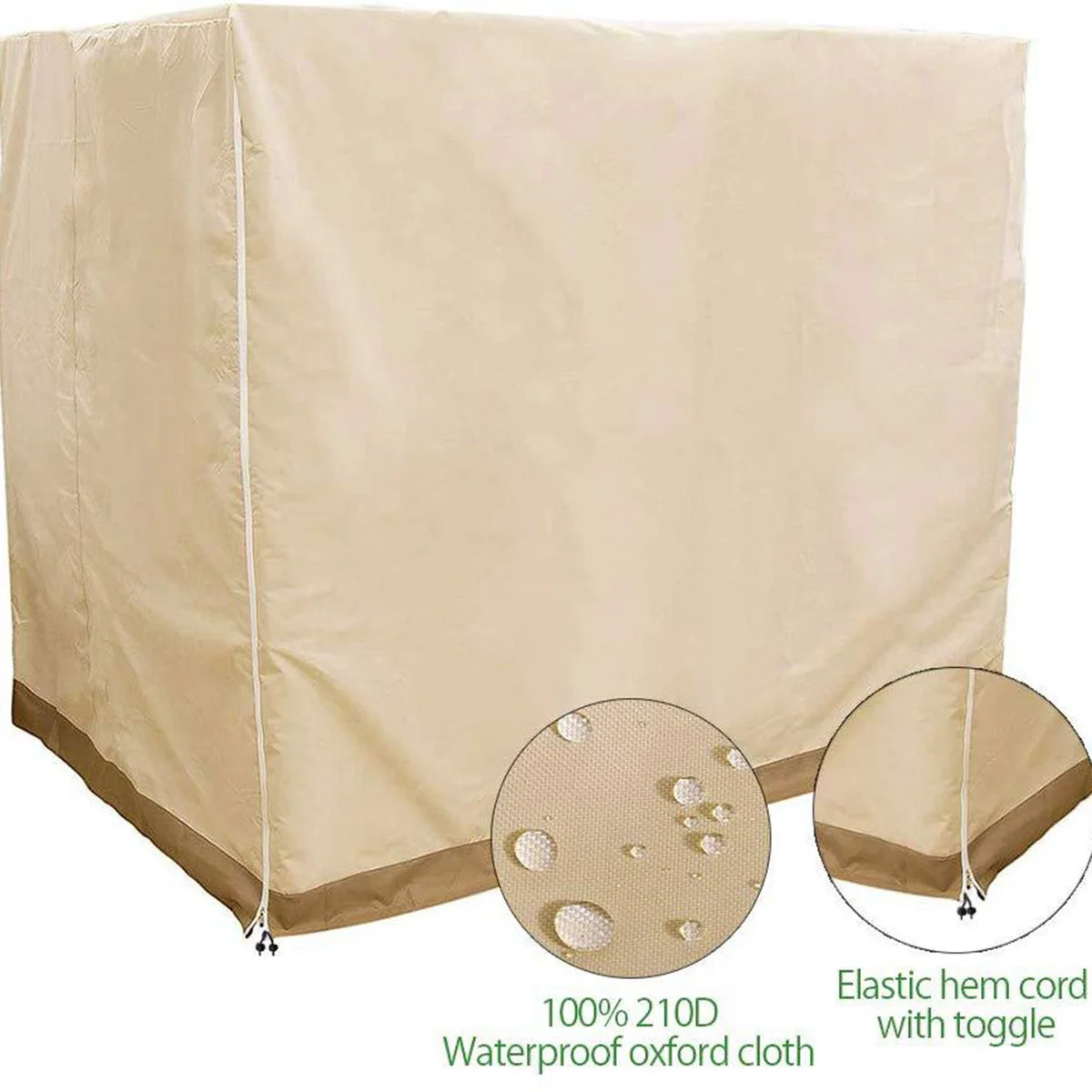 

Waterproof Hanging Chair Cover Beige Coffee For Outdoor Garden Swing Protection Lightweight Dustproof Easy Clean Universal