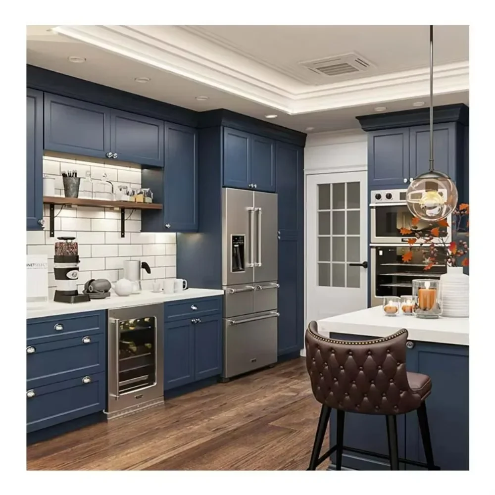 Narrow Vintage Fully Design Assemble Furnish Antique Ready To Assemble Platinum Shaker Kitchen Cabinets  with Sink and Stove