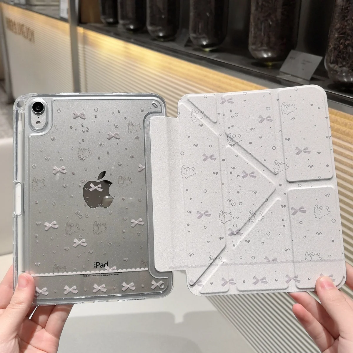 

Korean Rabbit Bow New Tablet Case For iPad Pro 11 12.9in 13 M4 M5 Case 9.7 10.2 5/6th 7/8/9 10 11th Mini 6 7 Air 3 4 5 6 7 Cover