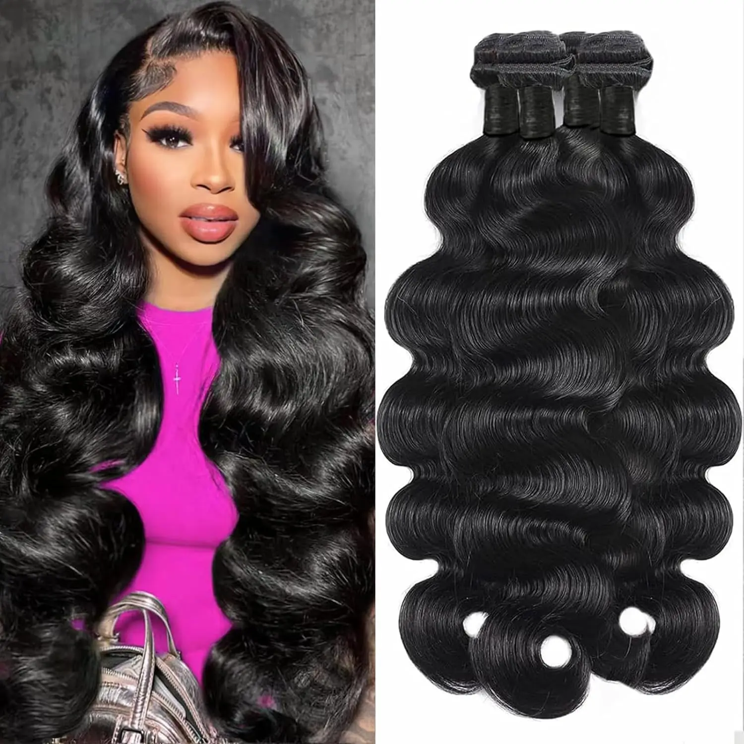 

30 36 Inch Body Wave Raw Hair Bundles Brazilian 100% Unprocessed Human Hair Wavys Double Drawn Virgin Weave Bundles Extensions