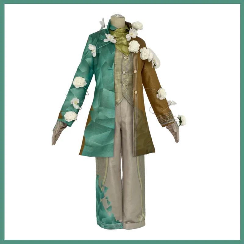 Anime Gra Aesop Carl Embalmer Strój Cosplay Agent Pogrzebowy Zielony Płaszcz Montażowy Uniform Peruka Męski Strój na Halloween Karnawał Suitx;2'a