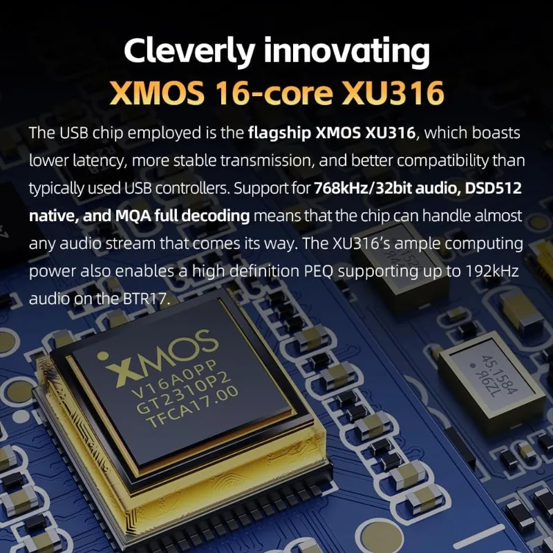 BTR17 بلوتوث 5.4 USB DAC AMP مع LDAC، aptX بدون فقدان. Dual ES9069Q، 10-Band PEQ، THX AAA 78+amps 3.5mm غير متوازن و4.4
