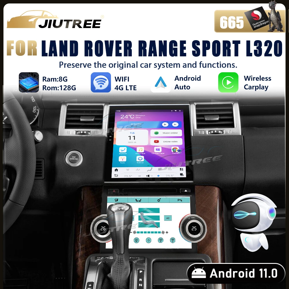 Android11 Car Radio AC Conditional LCD Climate For Land Range Rover Sport L320 2005-2013 Stereo GPS Navigation Multimedia Player