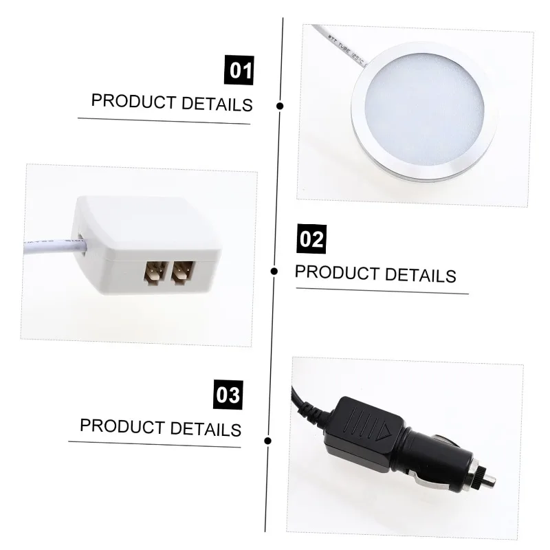 طقم إضاءة LED تحت الكابين من 1 إلى 6 أضواء كاشفة لاسلكية عن بعد قابلة للتعتيم لخزانة المطبخ مدعومة بقابس ولاعة السيارة