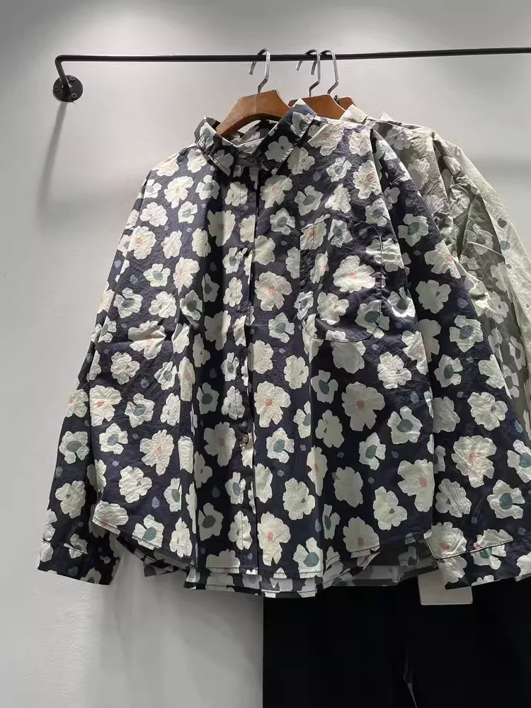 

2025 Designer clothes women luxury women large size tops harajuku fashion floral print shirts blouses cotton Hawaiian shirt