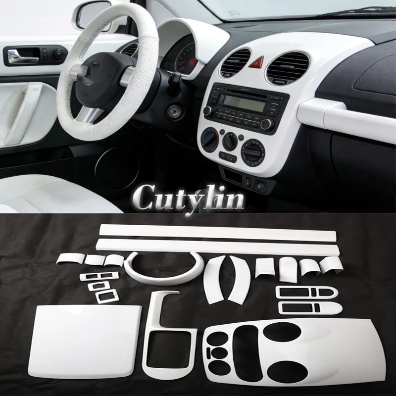 

Inner Accessories For Volkswagen Beetle 2003-2011 White Center Control Panel Cover Trim Steering Wheel Button Door Handle Panel