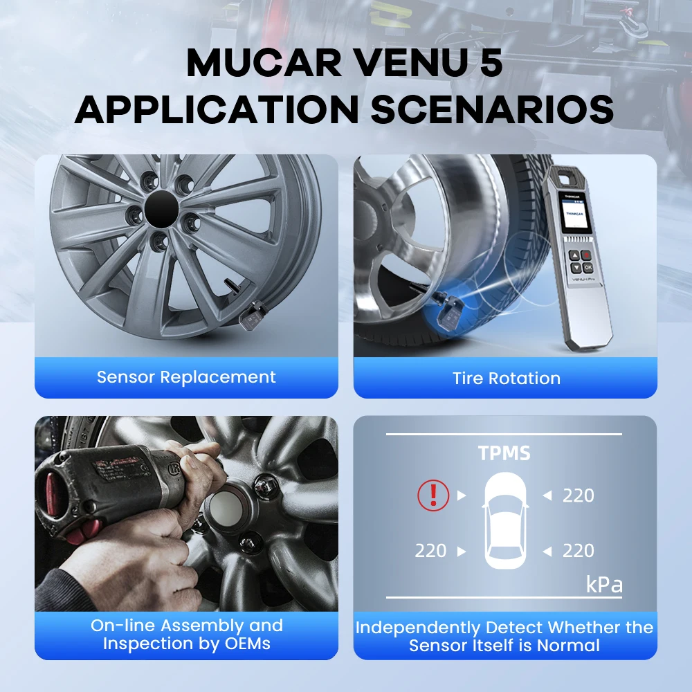 MUCAR VENU 5 Car Tire Pressure Sensor 315MHz/433MHz  4pcs TPMS Tire Pressure Monitor Sensor IP67 Waterproof view 4