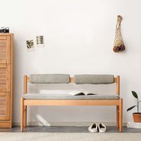 Solid wood backrest bench, Nordic home minimalist multifunctional long dining chair