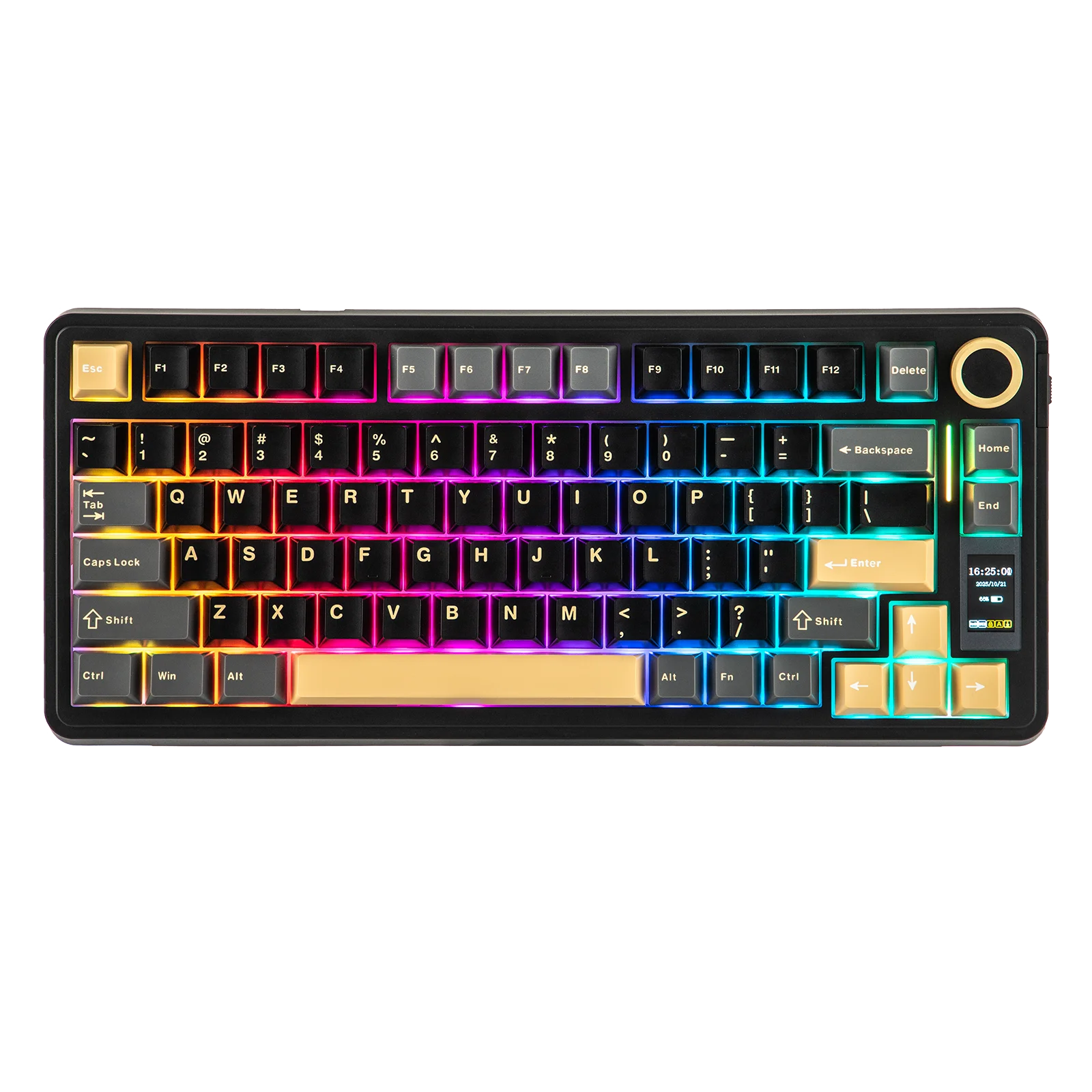 EPOMAKER X AULA EA75 MAX 75% ANSI US Layout Hot-Swap Wired/BT/2.4GHz Wireless 5000mAh Mechanical Keyboard with Screen & Knob