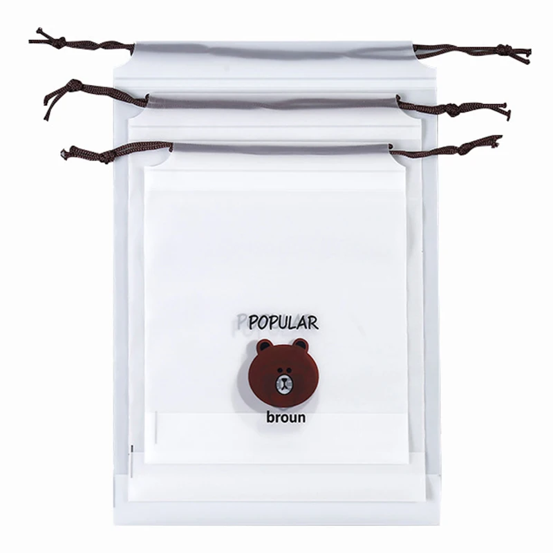 Portable Shoe Storage Organizer Travel Storage Bag Waterproof Transparent Plastic Storage Bag Drawstring Eco Bags Storage Bag