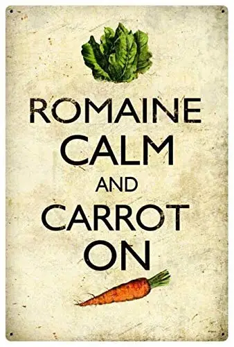

Kexle Metal Tin Signs Romaine Calm Carrot Home Decor Decorative Wall Sign Plaque Poster for Pub Patio Garden Farm 8 x 12 Inch