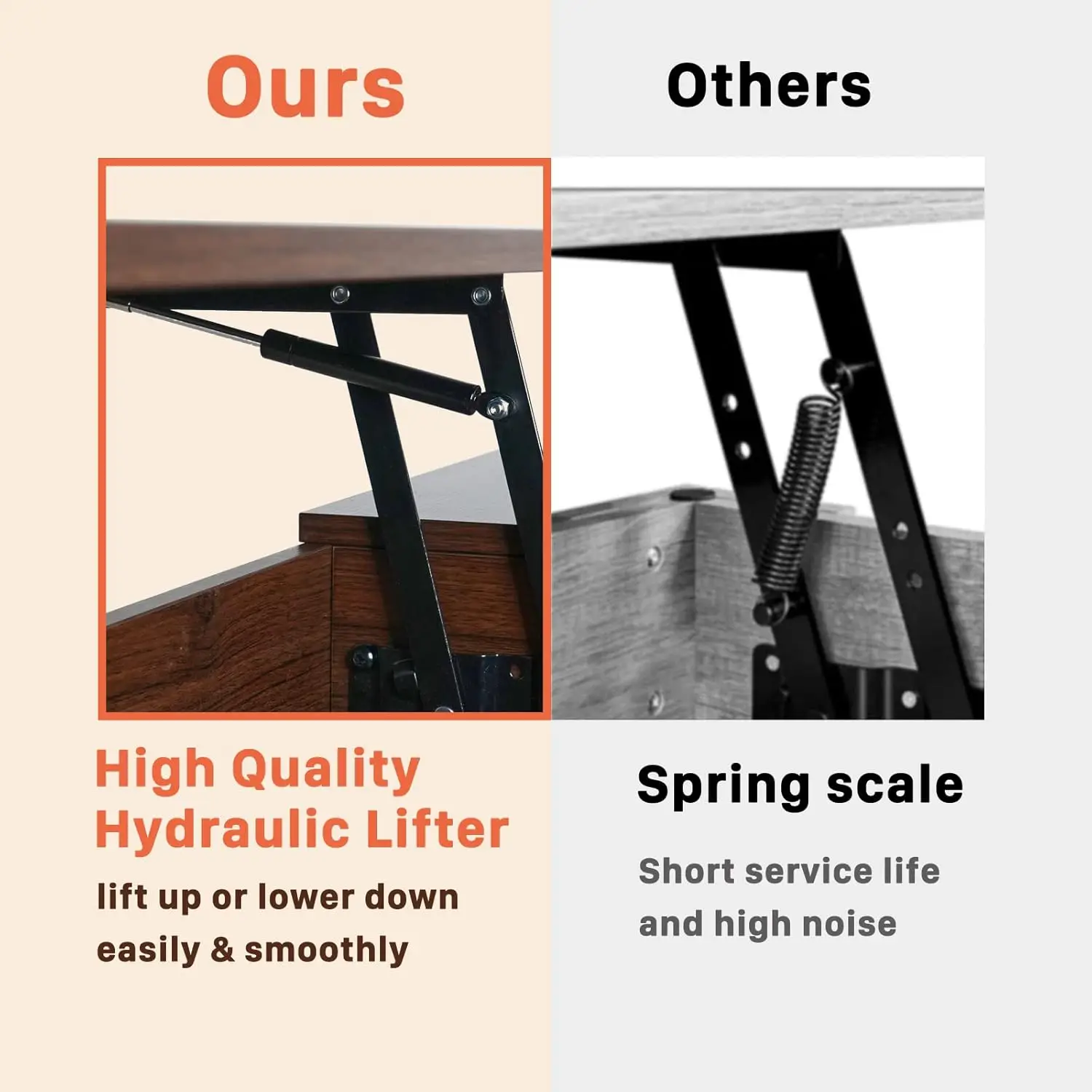 Coffee Table, Lift Top Coffee Table with Drawers and Hidden Compartment, Retro Central Table with Wooden Lift Tabletop,