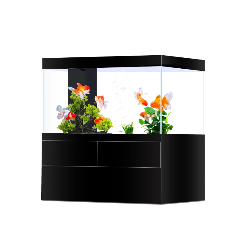 Living room desktop ecological landscaping water-free household bottom filter fish tank ultra-white glass