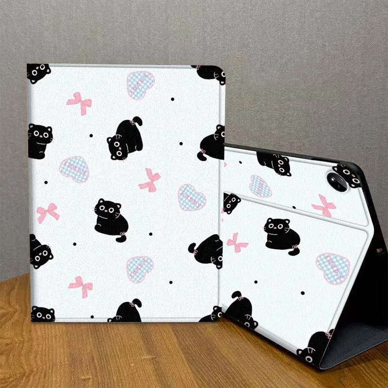 حافظة كمبيوتر لوحي إبداعية على شكل قطة سوداء لهاتف Vivo IQOO Pad2 Pad3 Pad5 Air SE Pro 12.1 12.3 13 11.5 11 بوصة #1