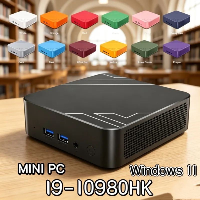 プラグアンドプレイ対応-core-i9-10980hk-ポータブルミニpc、wifi6、bt52、デュアルギガビットポート搭載、4kマルチディスプレイ対応コンパクトホスト、オフィスでの日常使用に最適