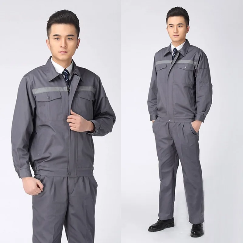 Spring and Autumn Long-sleeved Overalls Suit Men and Women\'s  Workshop Maintenance Steam Welding Suit Labor Insurance Clothing