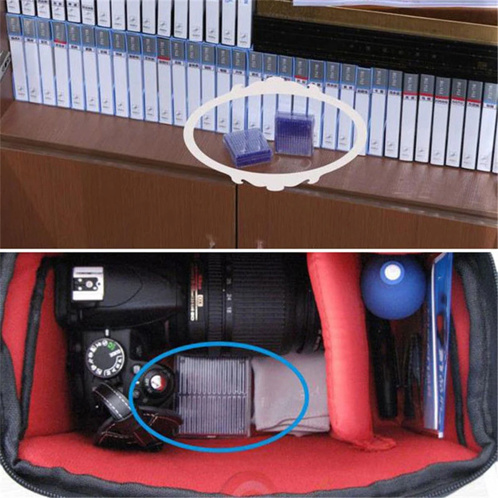 

2Pcs Silica Gel Dehumidifying Box Moisture Proof Reusable Hygroscopic Container for Wardrobe Bathroom Garage Orange