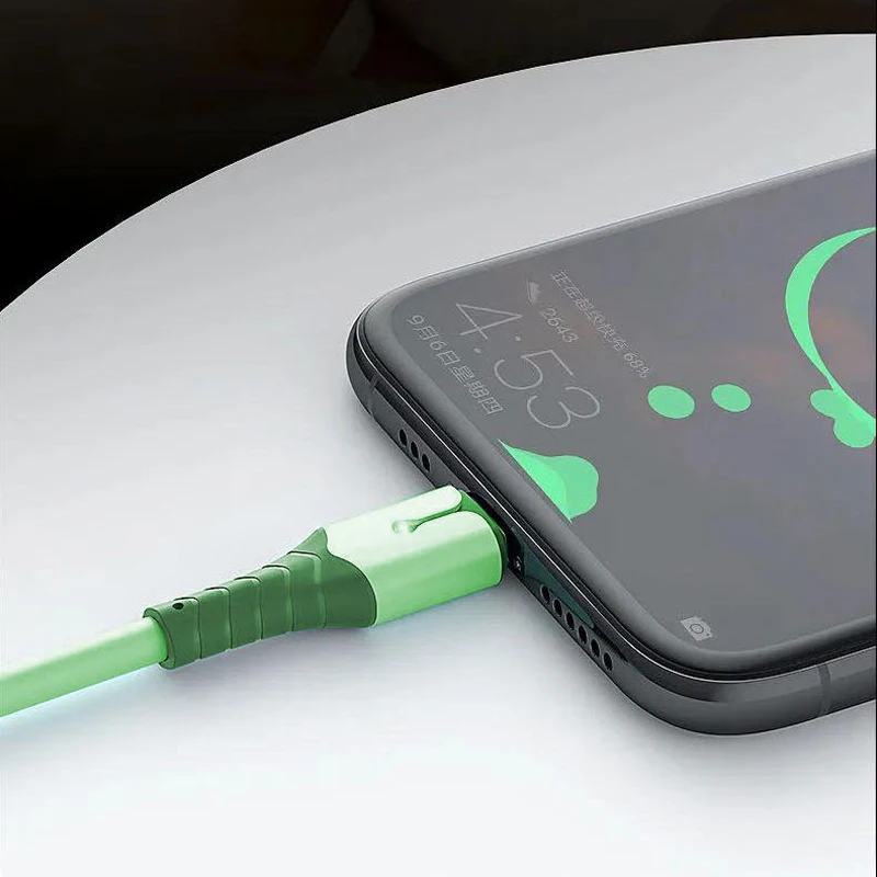 Canfon USB نوع C السائل سيليكون كابل بيانات الهاتف 3A سلك شحن سريع عالمي متعدد آيفون 7-14Pro ماكس X XR XS