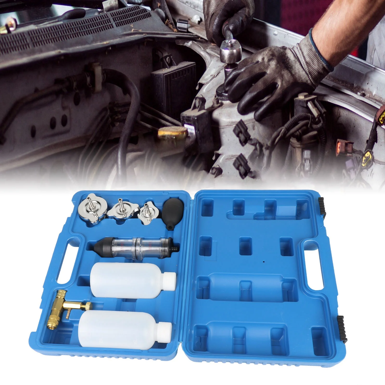 Combustion Leak Test Kit Combustion Leak Tester Kit CO2 Leak Detector for Cars Trucks Road Tractors Excavators