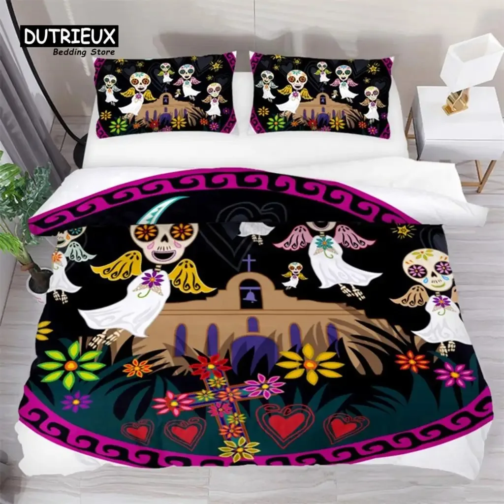 3D Cartoon Angel Duvet Cover Angel Wing Bedding Set Microfiber Flower Comforter Cover Full King Size For Girls Kids Child Gifts