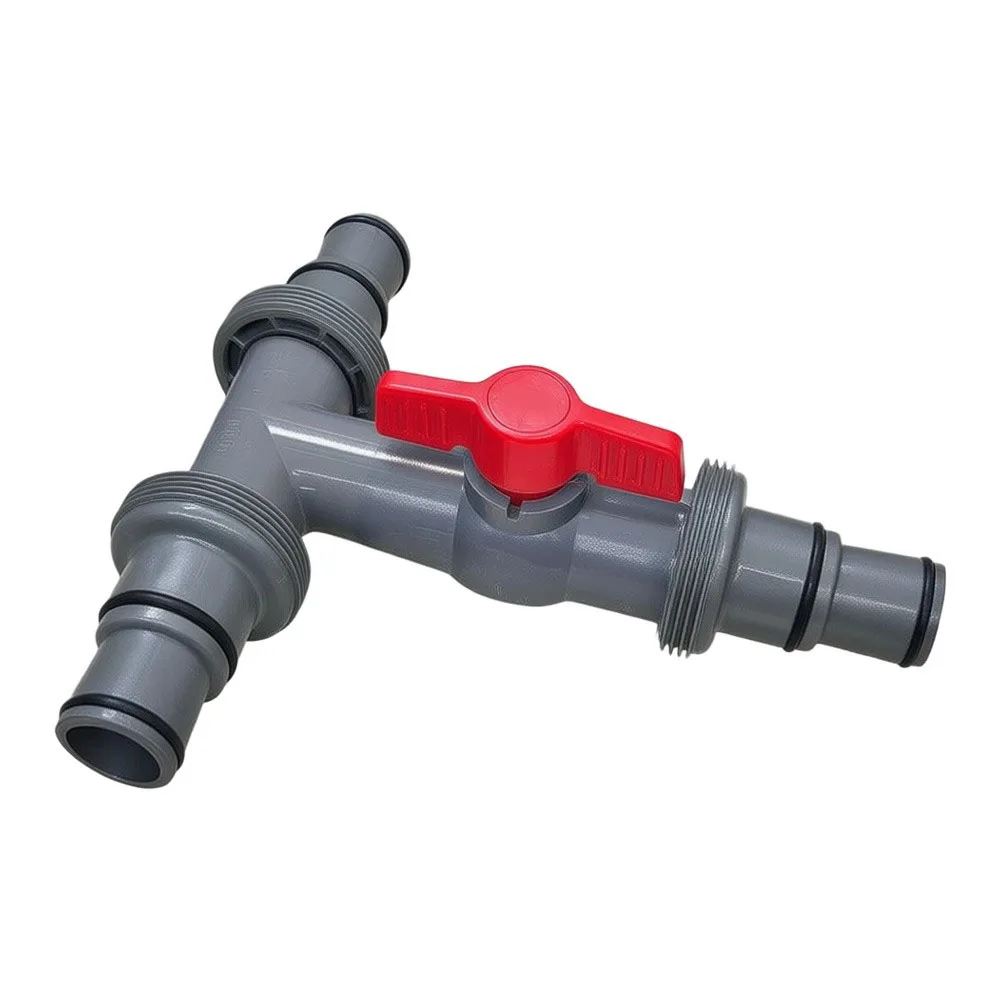 Leak Prevention Pool Connector Valve T-Shaped Pool Fitting 1.5 1.5 T-Joint Pool Hose No-Tool Installation Robust PP Material