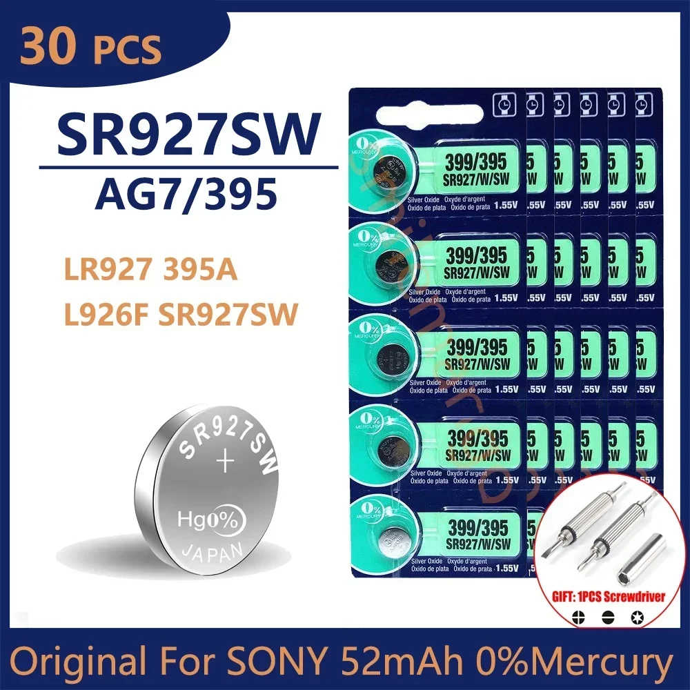 

30 шт., Литиевые Батарейки для Sony SR927SW AG7 395 LR927 395AL926F SR927SW