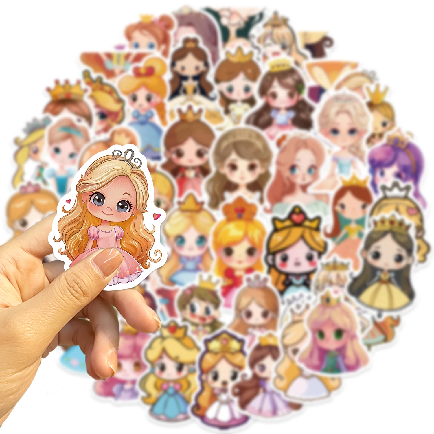 50PCS Cartoon Princess Scrapbook Stickers DIY Diary Laptop Luggage Skateboard Graffiti Decal Fun Stylish Classic Toys