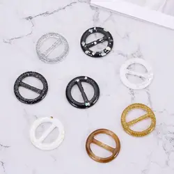 Round Round Belt Buckle Fashion Ladies Silk Buckle Scarf Clips Ring T-shirt Clips Shirt Button Coat Waist Button Clothing Decor
