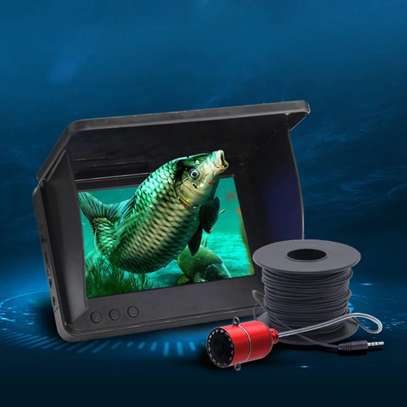 

Underwater Fishing Camera 4.3 Inch/5 Inch 210 Degrees Wide Angle Camera 1200 Line HD 12 Infrared Lights 15M/30M Cable