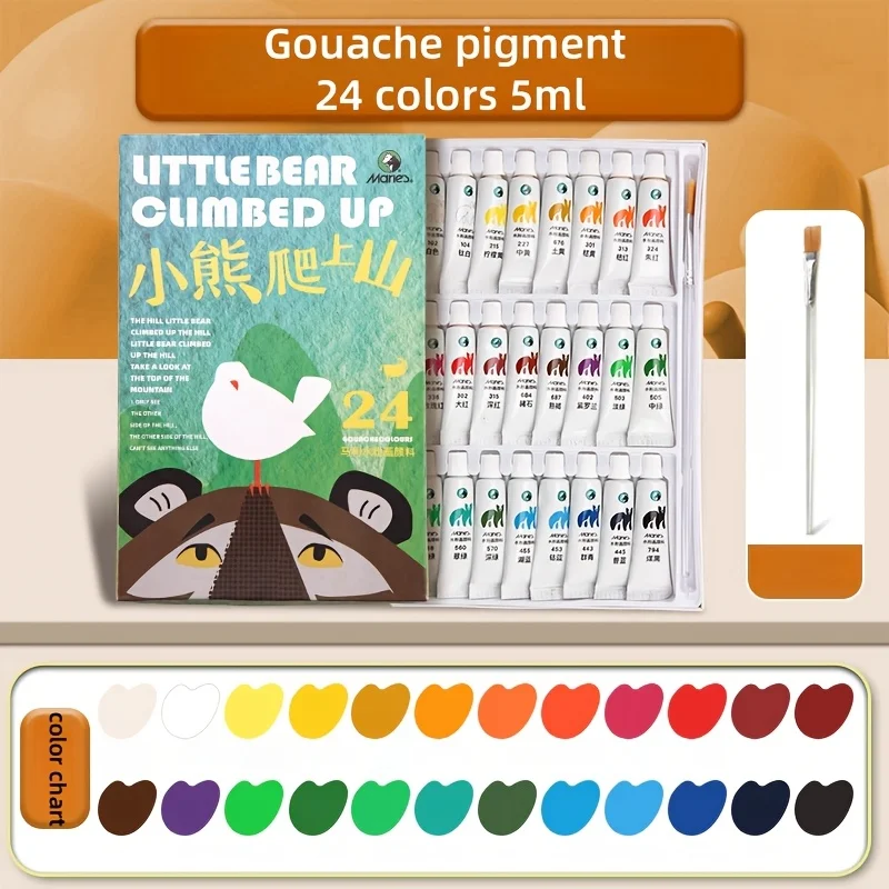 Set Cat Guas Marley, Tabung 5Ml 12/18/24/ Warna, Cat Berbasis Air Kaya, Cocok untuk Lukisan Kayu Kerajinan Tangan Kanvas