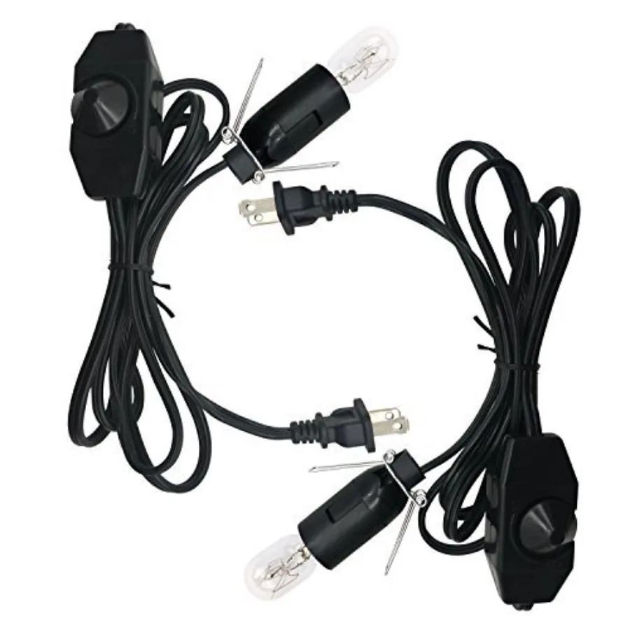 Himalayan Salt Lamp Cords with Dimmer Switch, Original Replacement Cords and 25 Watt Bulbs for Salt Rock Lamp, UL Listed Cords