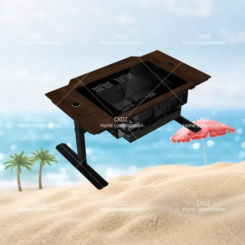 Lianli DK07 Wooden Computer Desk Chassis Integrated E-sports Multifunctional Desktop Electric Lifting Table