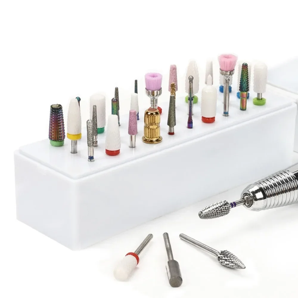 30 Slot Nail Drill Bit Organizer Portable Grinding Tip Carry Case Milling Cutter Manicure Tool Storage Display