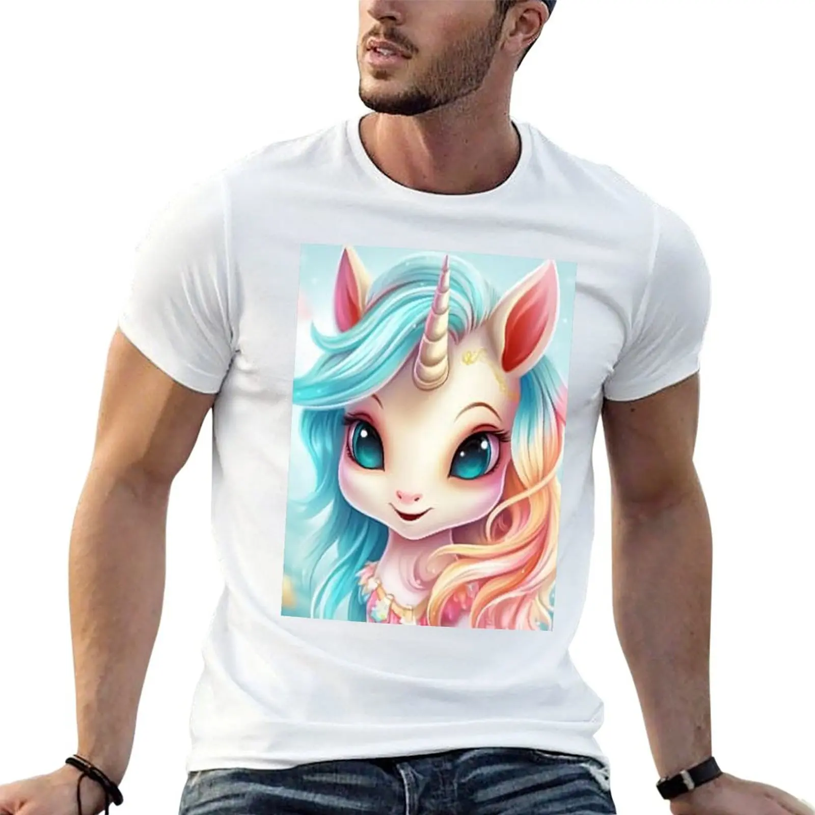 Camiseta divertida De Unicornio, Camiseta De cuello redondo, camisetas De movimiento, gran oferta, competición De actividad, novedad