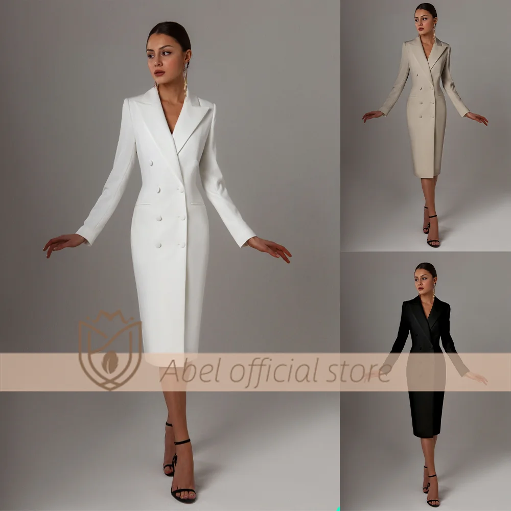 Customizable Double-Breasted Blazer for Women, Stylish Lapel Long Jacket, Formal Events, Proms and Parties, Available in Vari